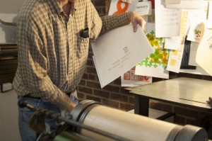 Letterpressing Amichai - Rick Black runs a print